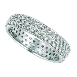 1.05 Carat Natural Diamond Eternity Ring Band G SI 14K White Gold