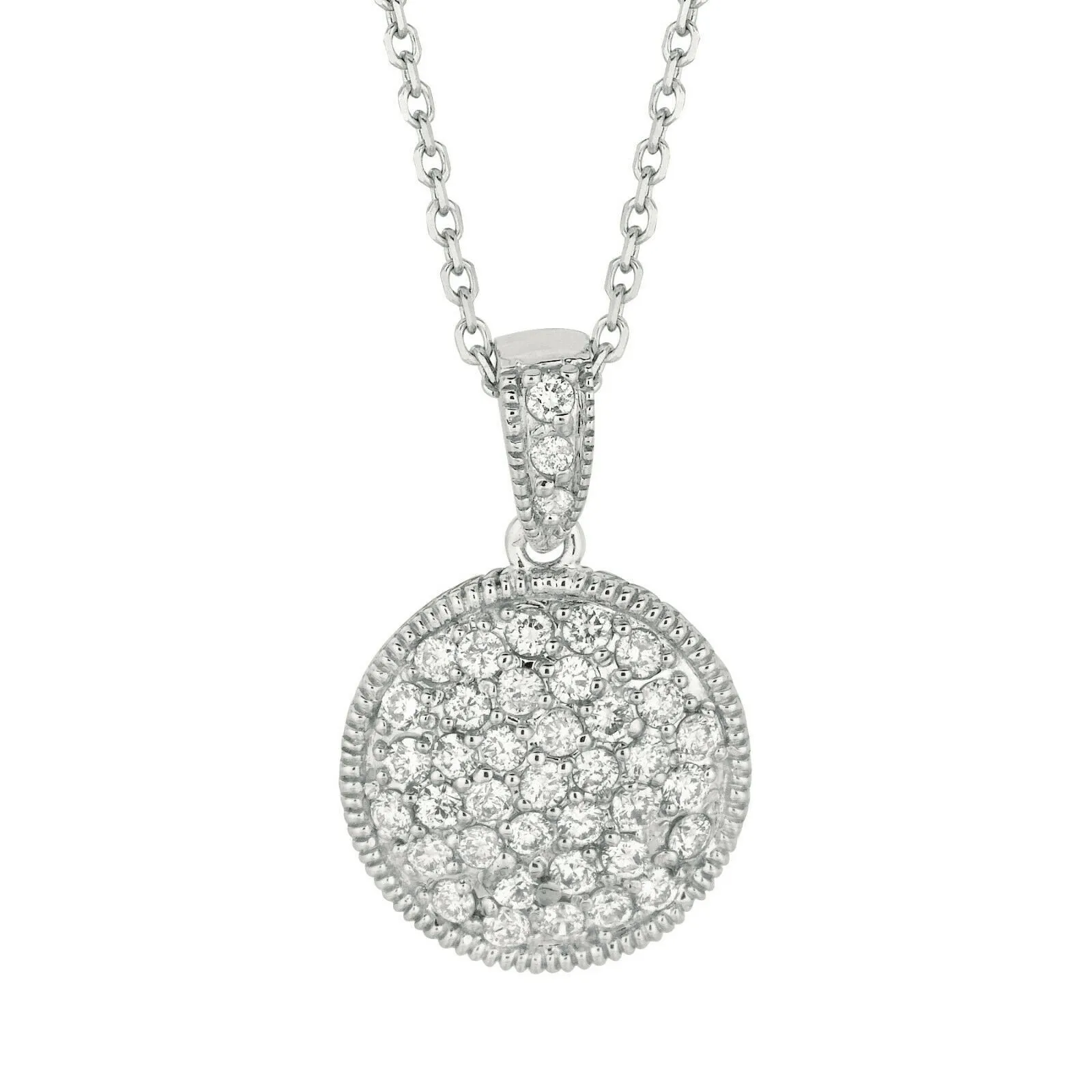 1.05 Carat Natural Diamond Necklace Pendant 14K White Gold G SI