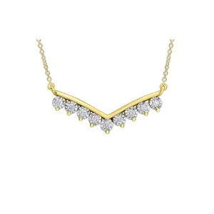 10K Gold (0.25ct) Illusion Setting Diamond Necklace
