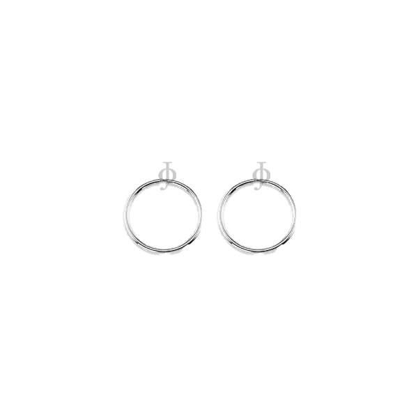10K White Gold 14mm Sleeper Earrings