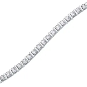 10K White or Yellow Gold (1.00ct) Diamond Tennis Bracelet White