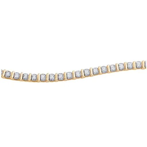 10K White or Yellow Gold (1.00ct) Diamond Tennis Bracelet White