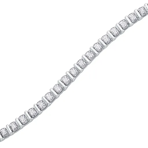 10K White or Yellow Gold (1.00ct) Diamond Tennis Bracelet White