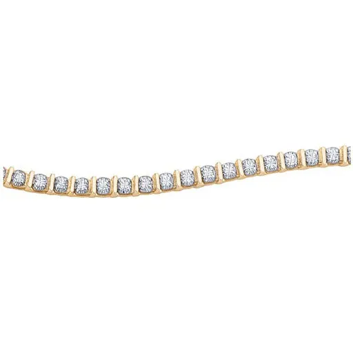 10K White or Yellow Gold (1.00ct) Diamond Tennis Bracelet White