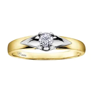 10K Yellow Gold (0.04ct - 0.14ct) Canadian Diamond Solitaire Promise Ring