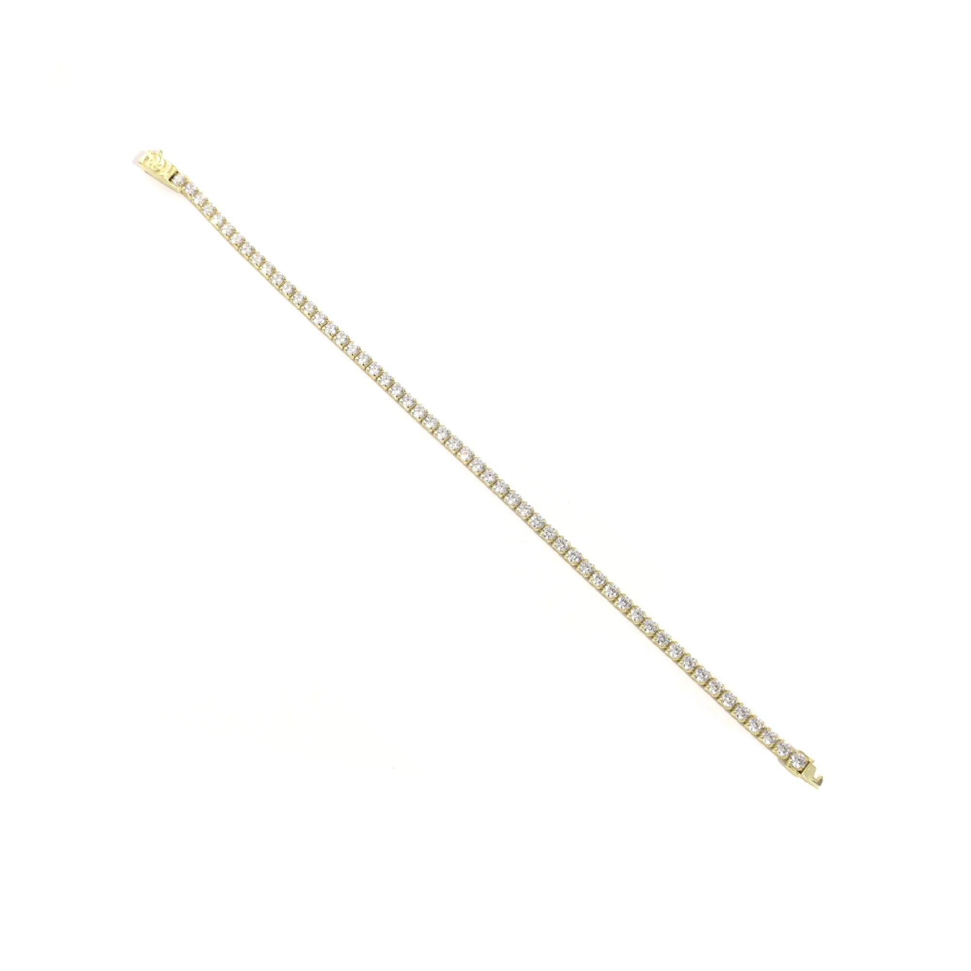 10k Yellow Gold CZ Tennis Bracelet in