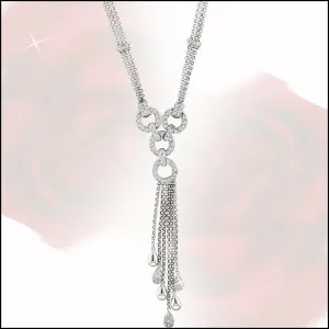 1.10 Carat Natural Diamond Necklace by Designer 14K White Gold