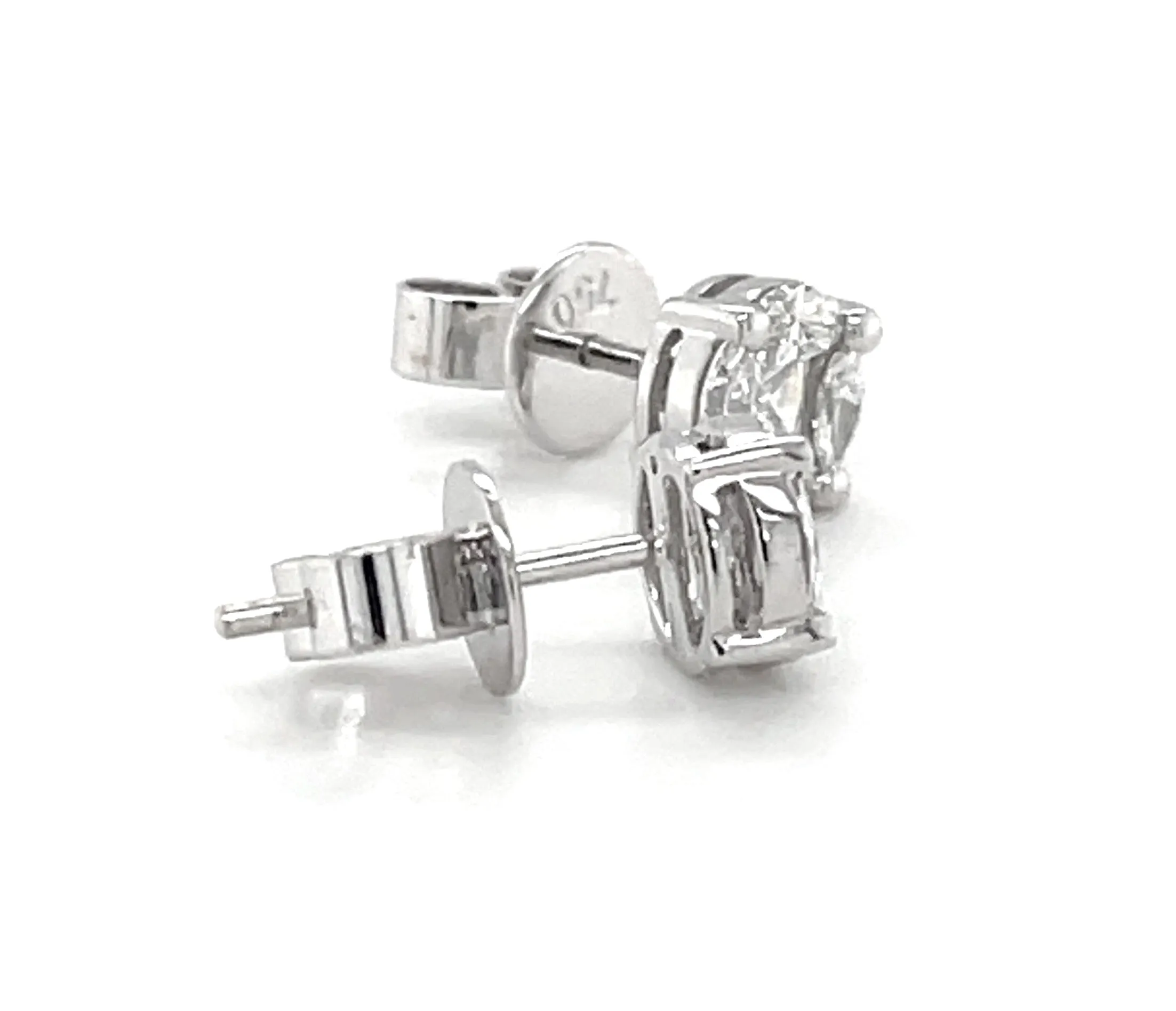 1.16 Carat Total Weight  White Gold Stud Earrings