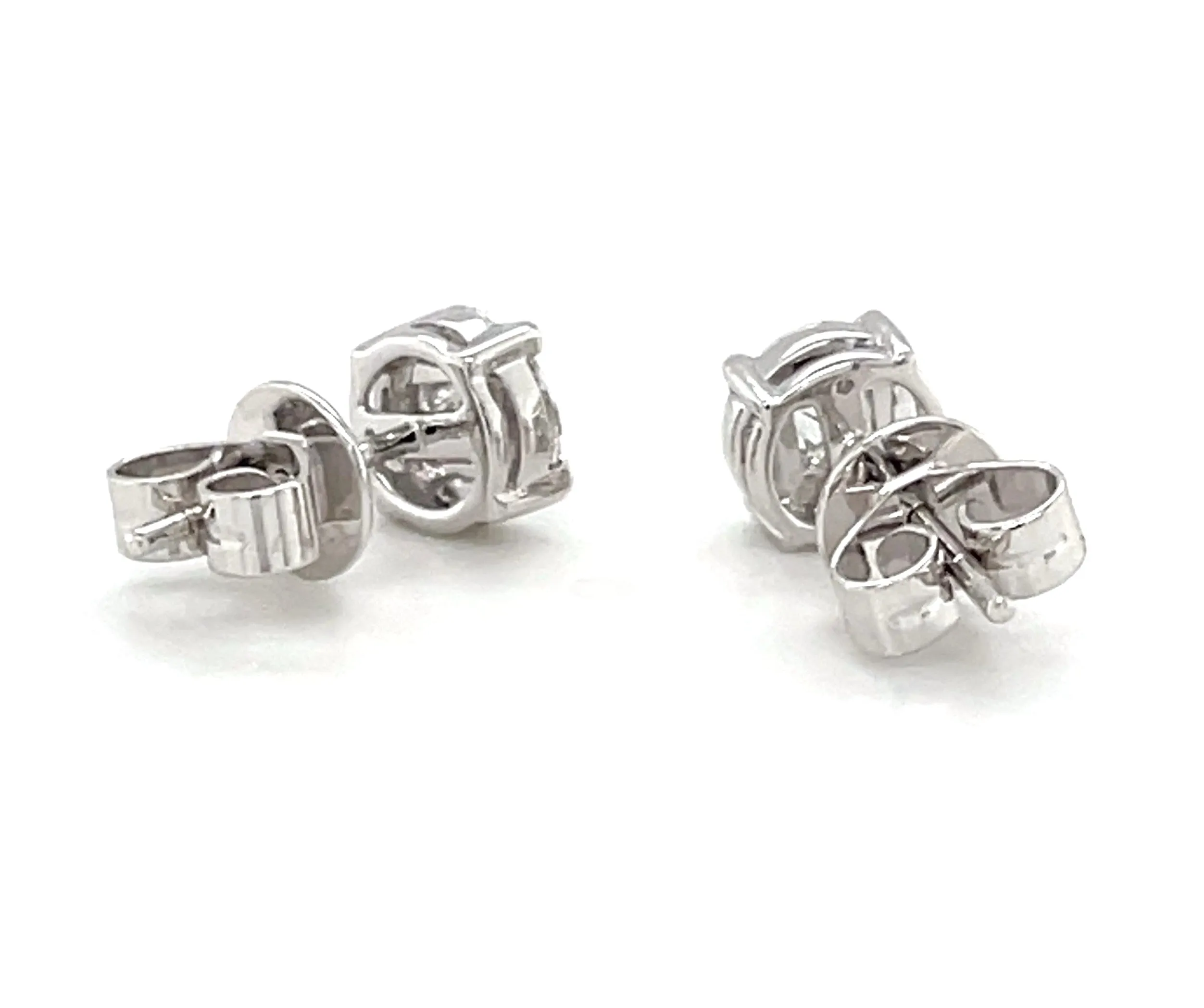 1.16 Carat Total Weight  White Gold Stud Earrings