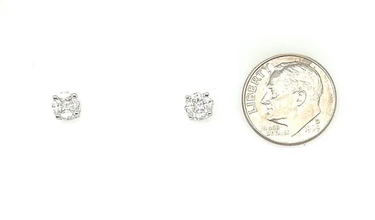 1.16 Carat Total Weight  White Gold Stud Earrings