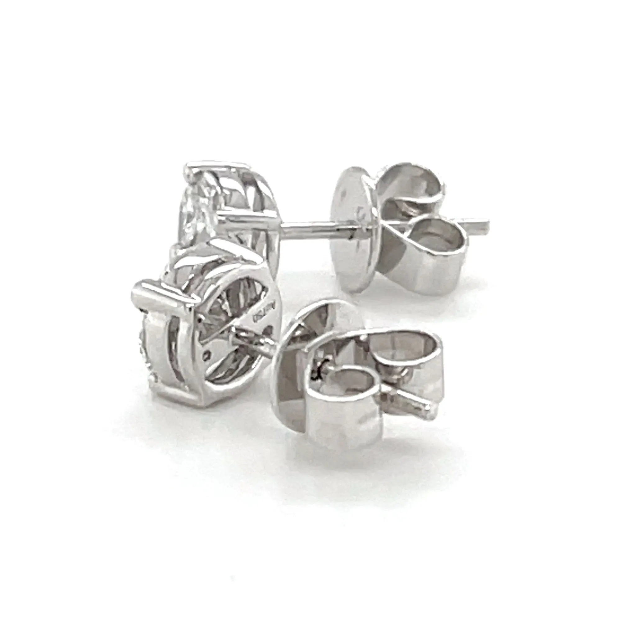 1.16 Carat Total Weight  White Gold Stud Earrings