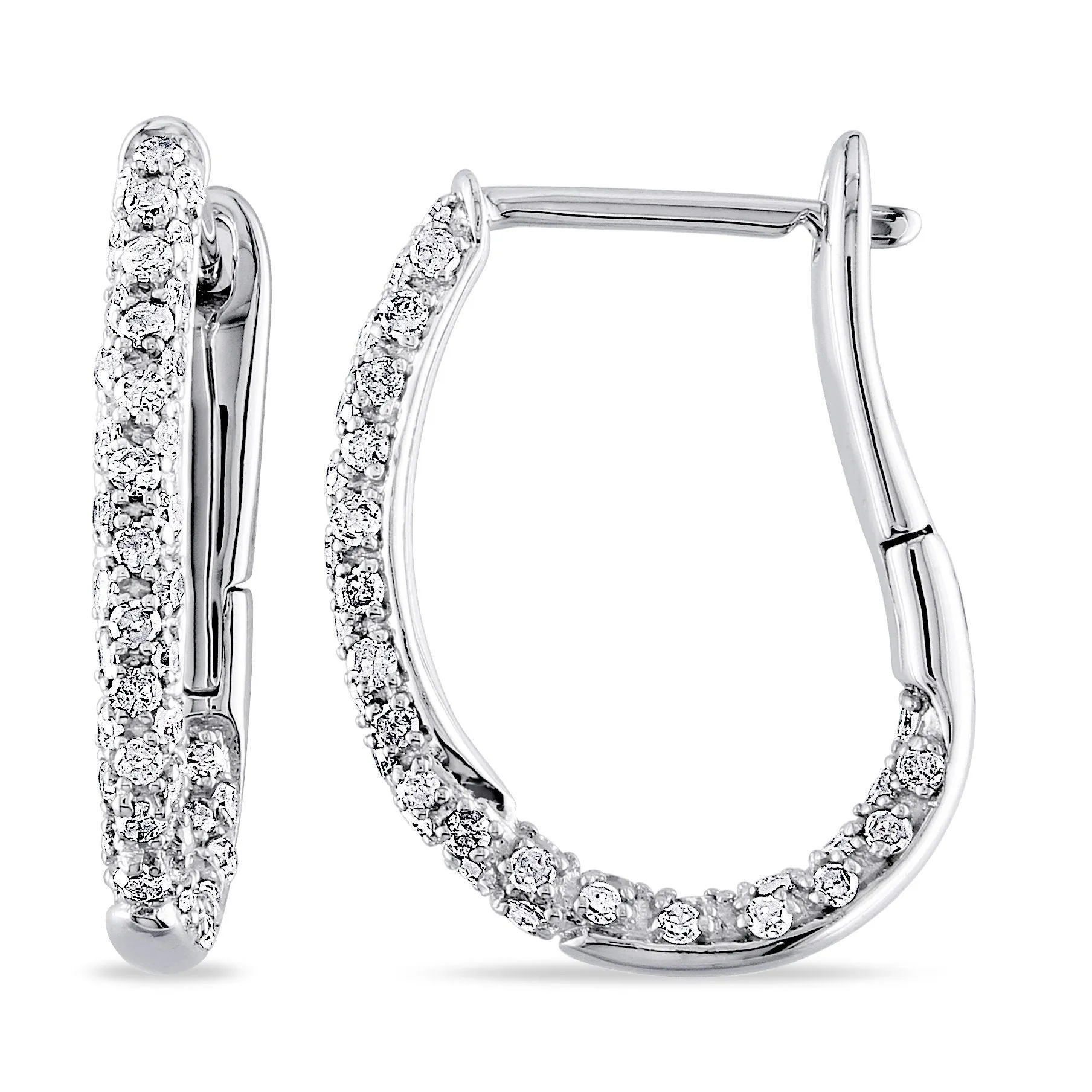 1/2 CT Diamond TW Fashion Post Earrings 10k White Gold GH I2;I3