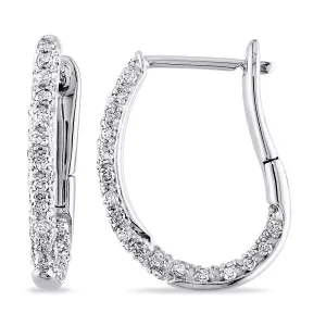 1/2 CT Diamond TW Fashion Post Earrings 10k White Gold GH I2;I3