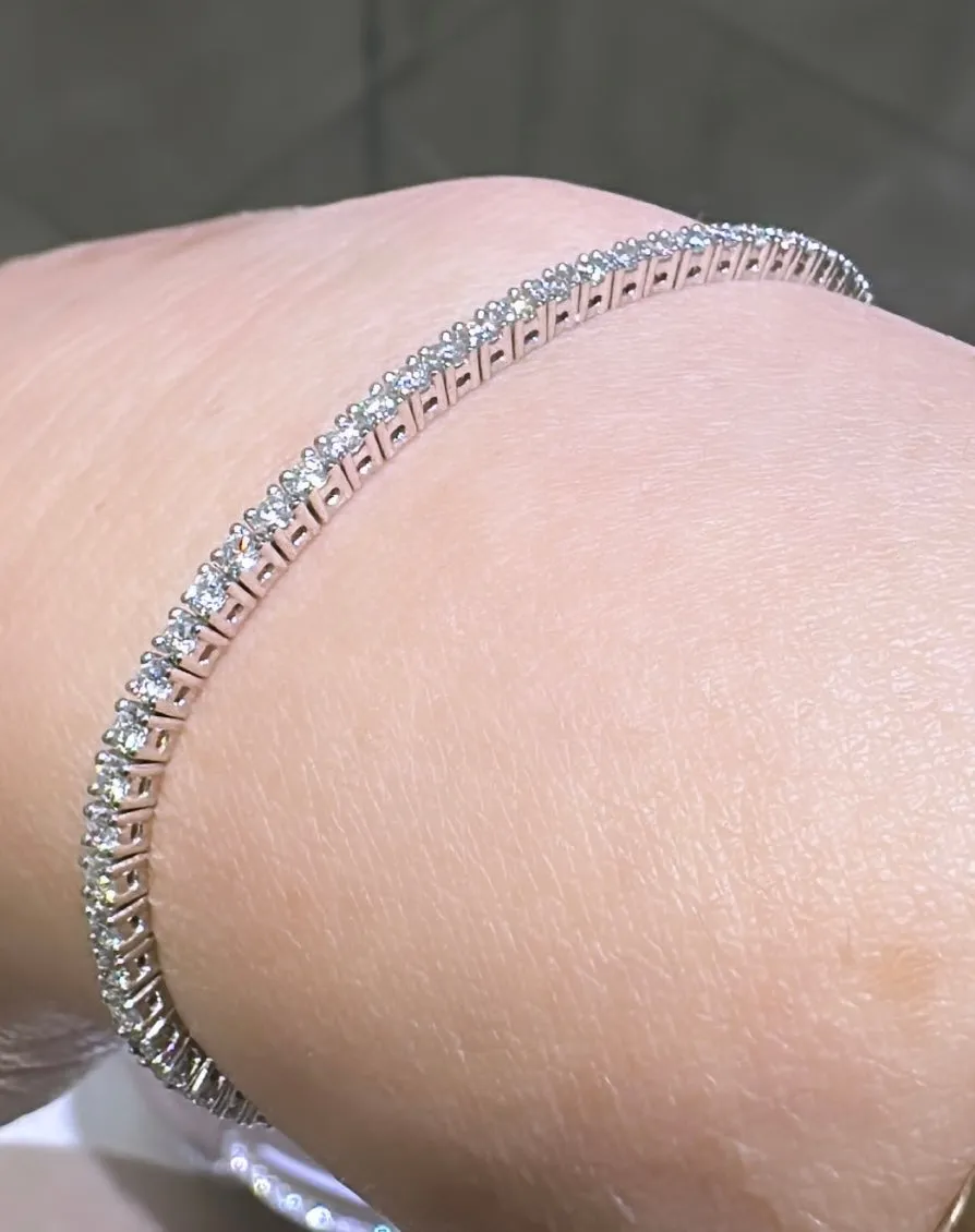 1.26ct t.w. Diamond Tennis Riviere Line Adjustable Bracelet