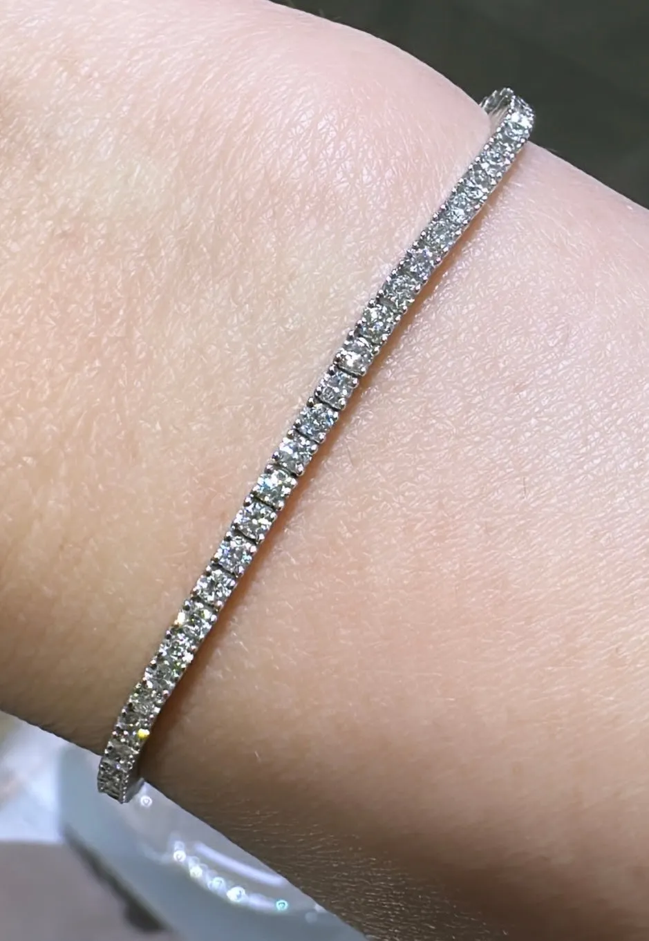 1.26ct t.w. Diamond Tennis Riviere Line Adjustable Bracelet
