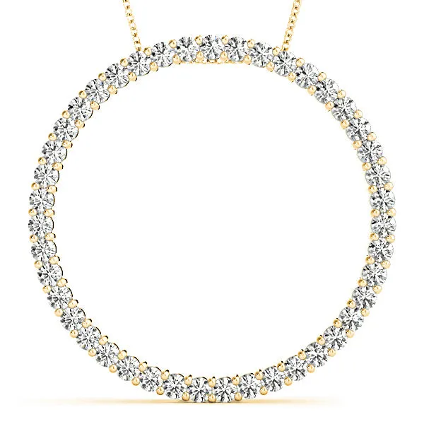 1.29 ctw Diamond Circle Necklace Pendant Shared Prong Set