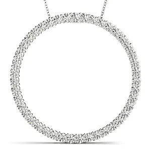 1.29 ctw Diamond Circle Necklace Pendant Shared Prong Set