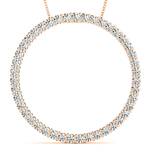 1.29 ctw Diamond Circle Necklace Pendant Shared Prong Set