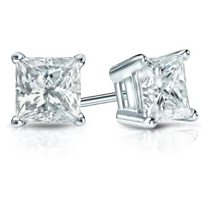 1/2ctw Lab Grown Princess Cut Diamond Stud Earrings
