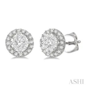 1/3 ctw Lovebright Round Cut Diamond Stud Earrings in 14K White Gold