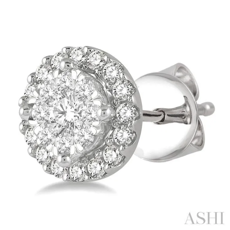 1/3 ctw Lovebright Round Cut Diamond Stud Earrings in 14K White Gold