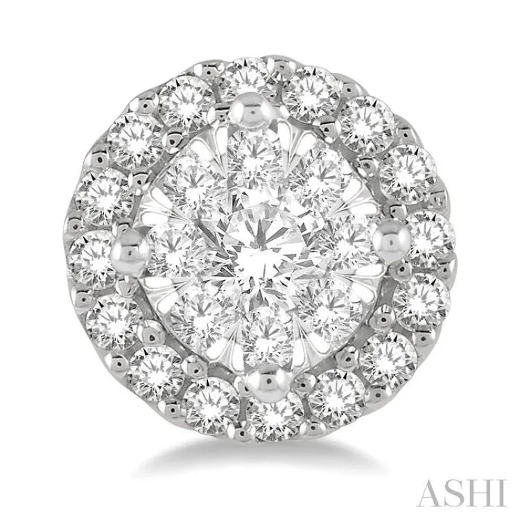 1/3 ctw Lovebright Round Cut Diamond Stud Earrings in 14K White Gold