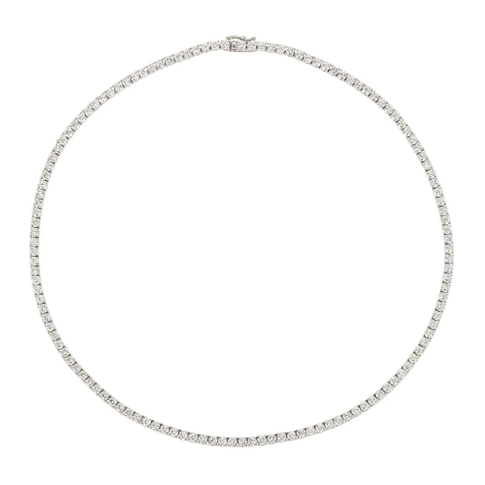 13.50 CARAT NATURAL DIAMOND TENNIS NECKLACE G SI 14K WHITE GOLD 16 INCHES