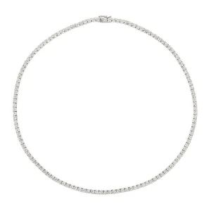 13.50 CARAT NATURAL DIAMOND TENNIS NECKLACE G SI 14K WHITE GOLD 16 INCHES