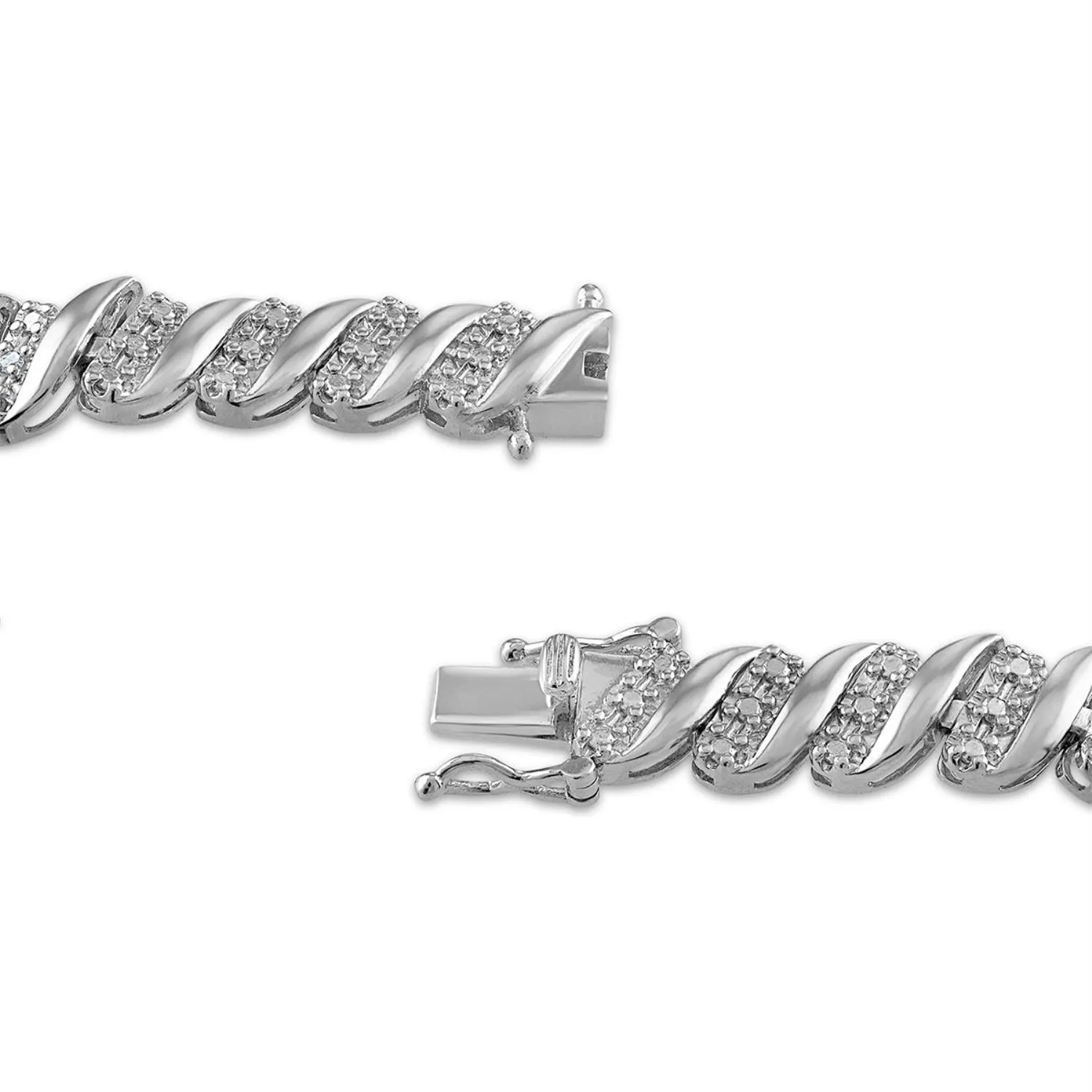 1/4 CTW Natural Diamond Tennis Bracelet in Sterling Silver