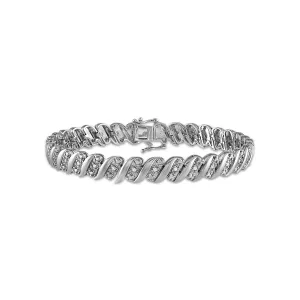 1/4 CTW Natural Diamond Tennis Bracelet in Sterling Silver
