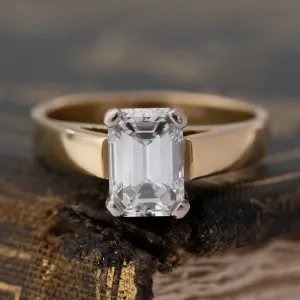 1.41ct Emerald Cut Diamond Solitaire GIA E VS1