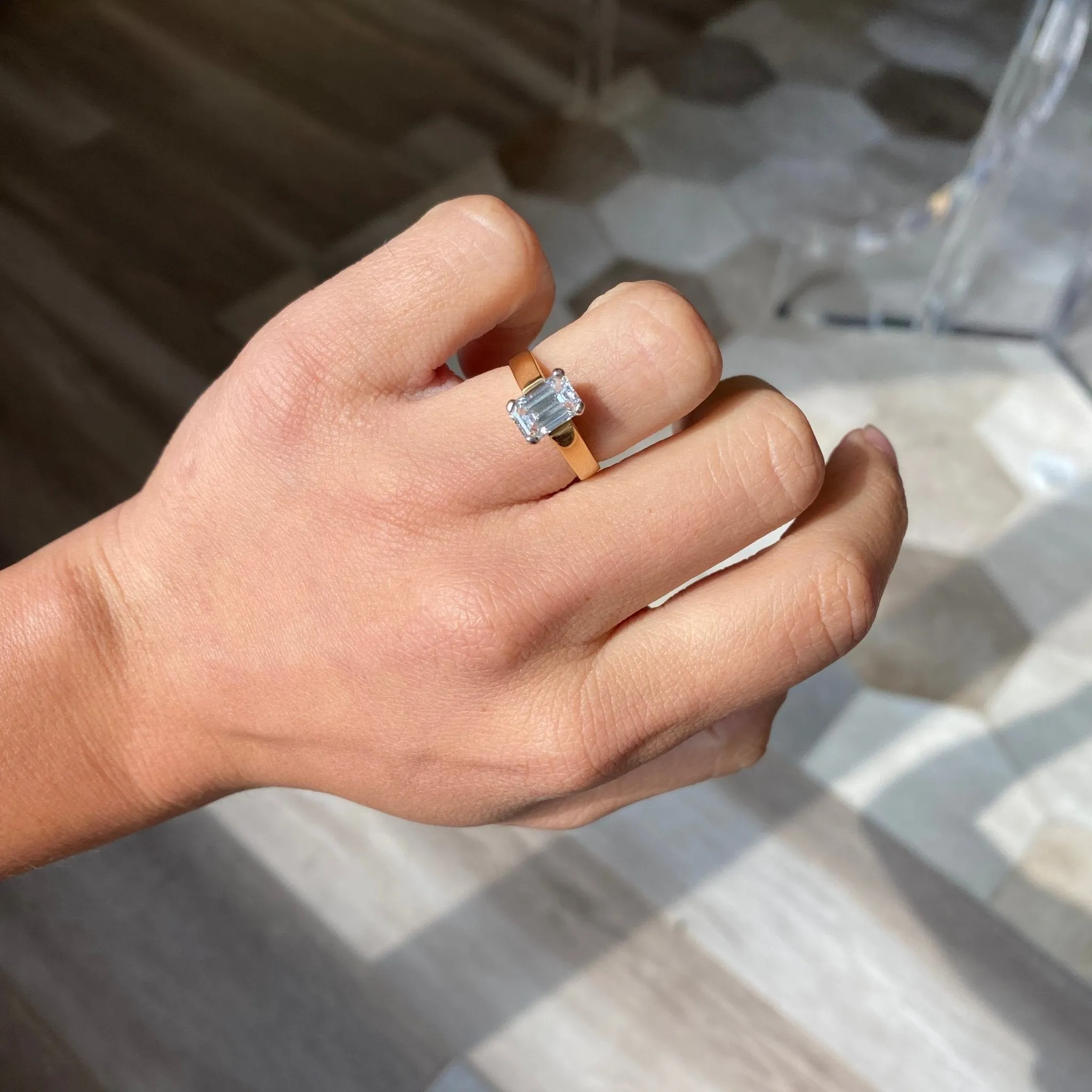 1.41ct Emerald Cut Diamond Solitaire GIA E VS1