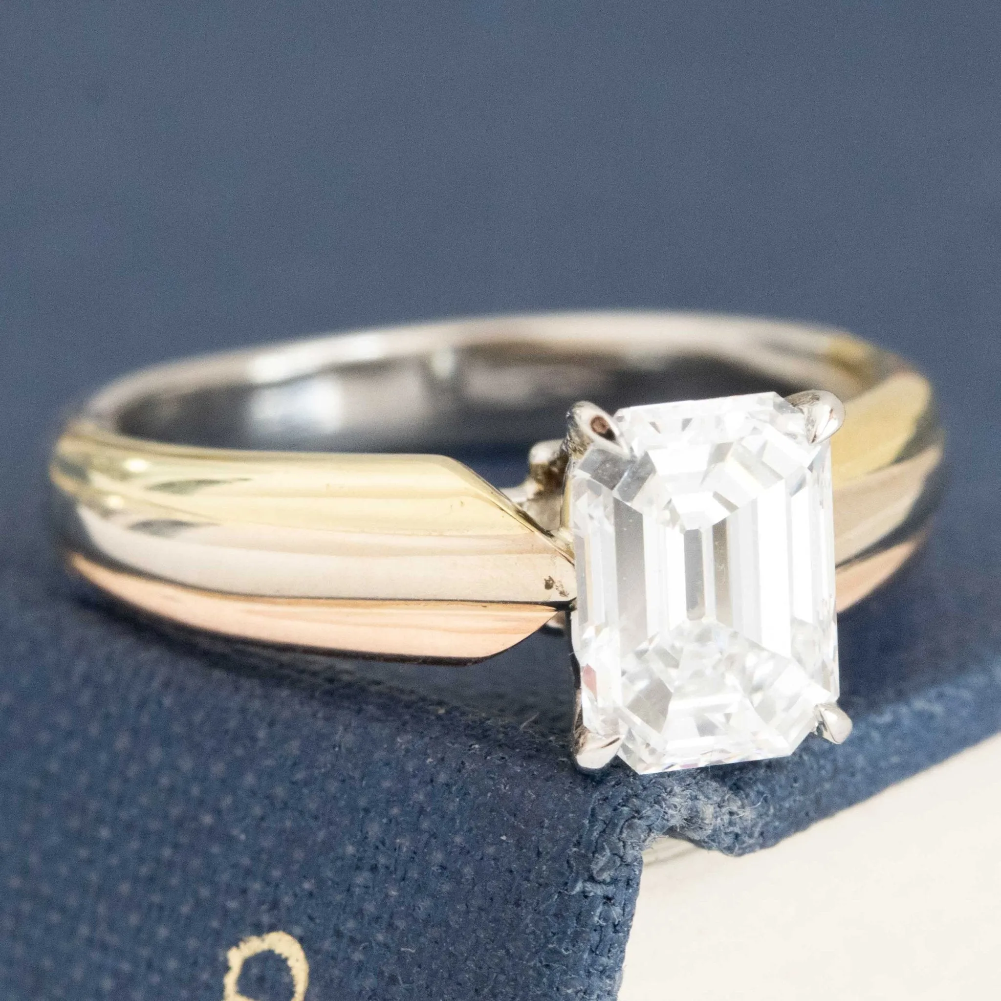 1.45ct Emerald Cut Diamond Wedding Set by Cartier