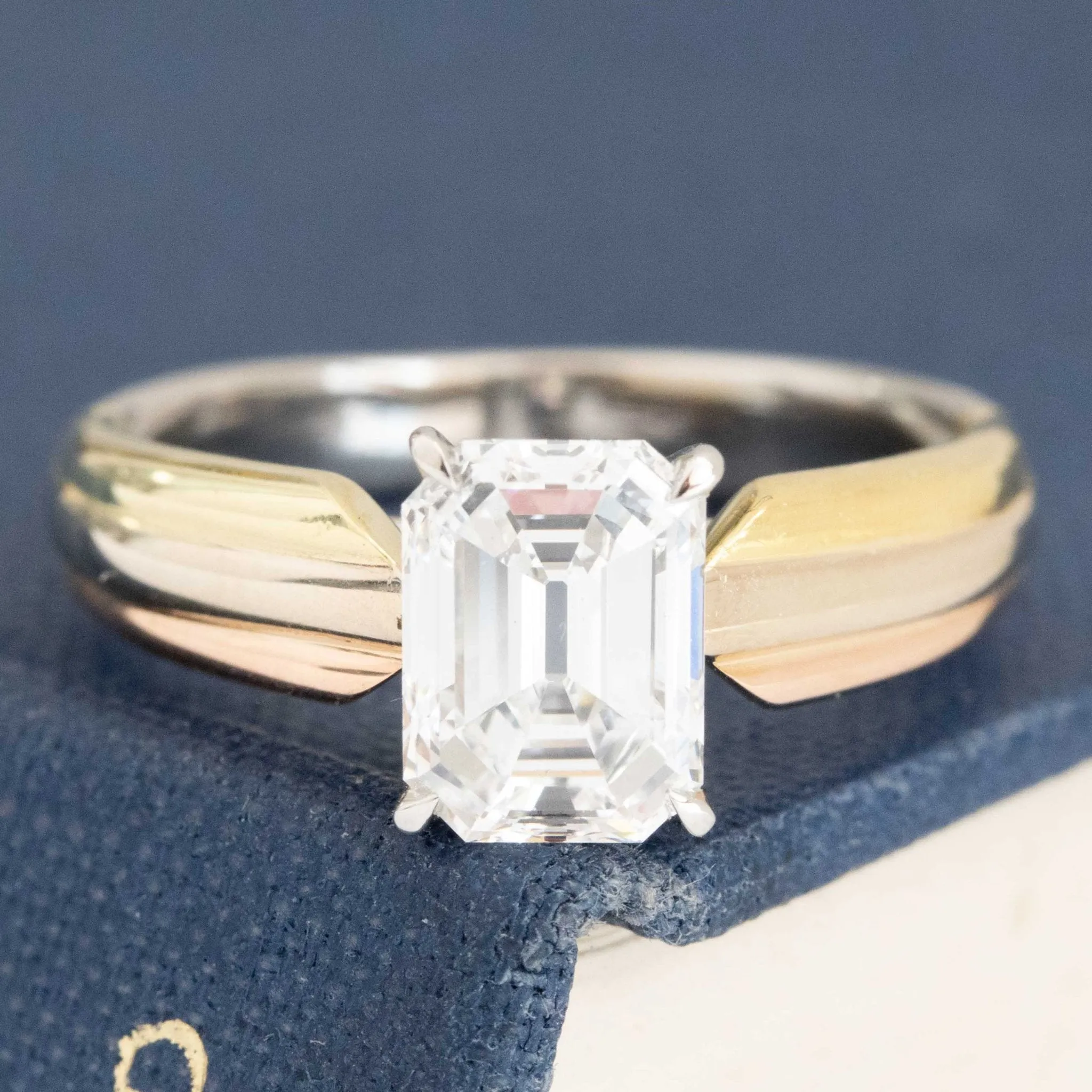 1.45ct Emerald Cut Diamond Wedding Set by Cartier