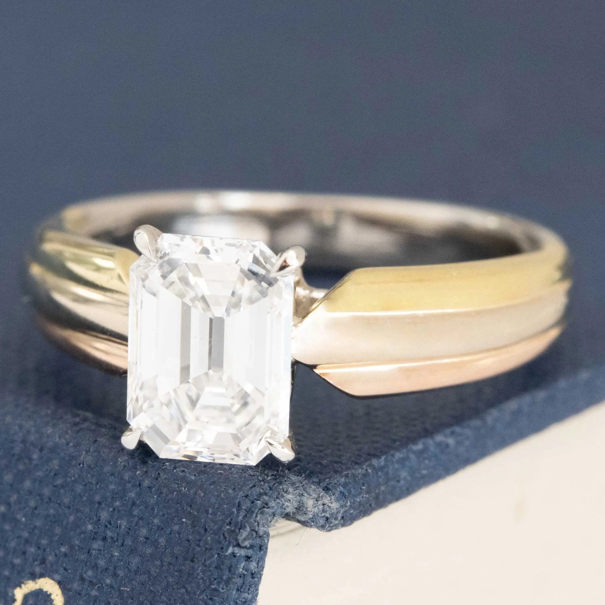 1.45ct Emerald Cut Diamond Wedding Set by Cartier