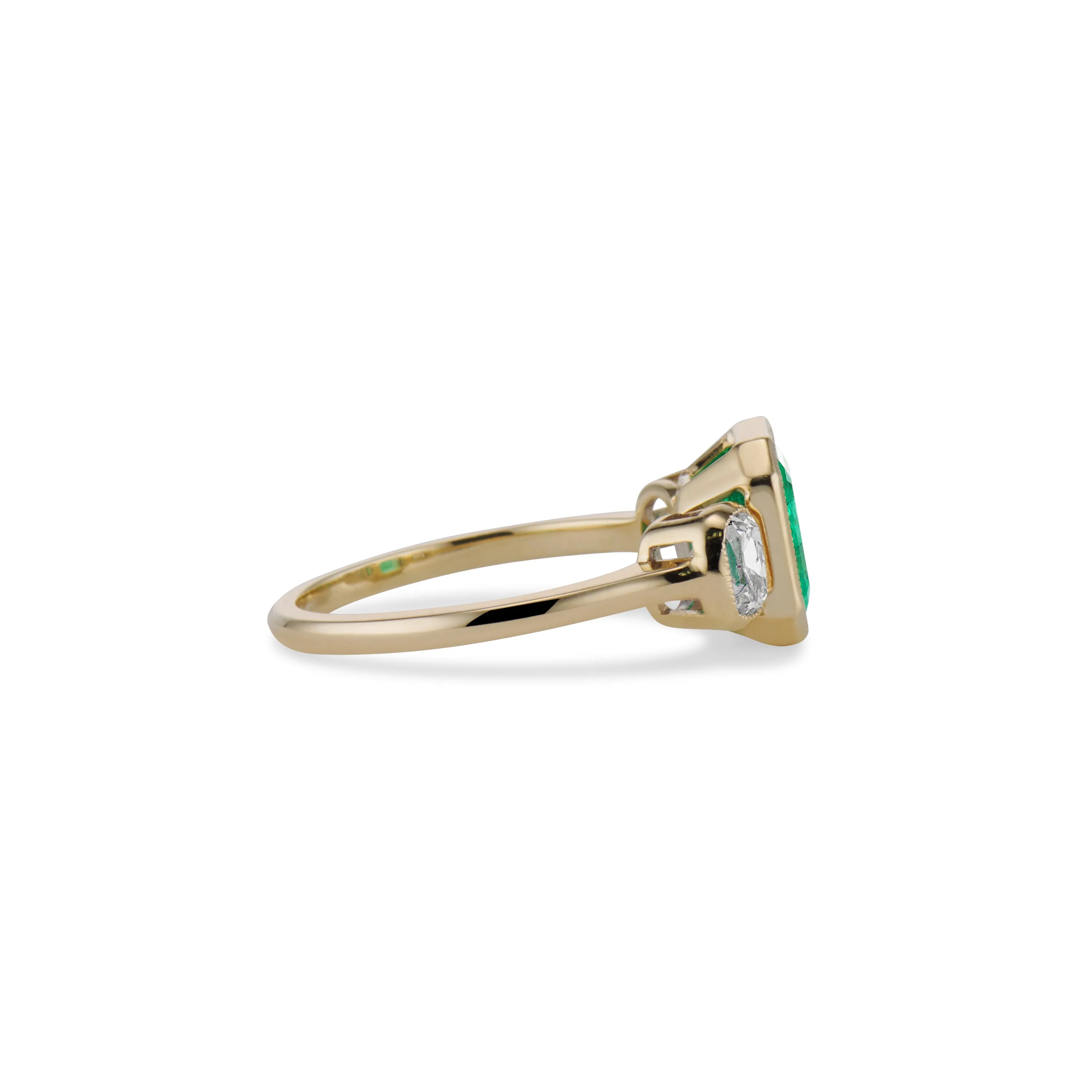 1.47 Carat Emerald and Diamond Rosie Ring