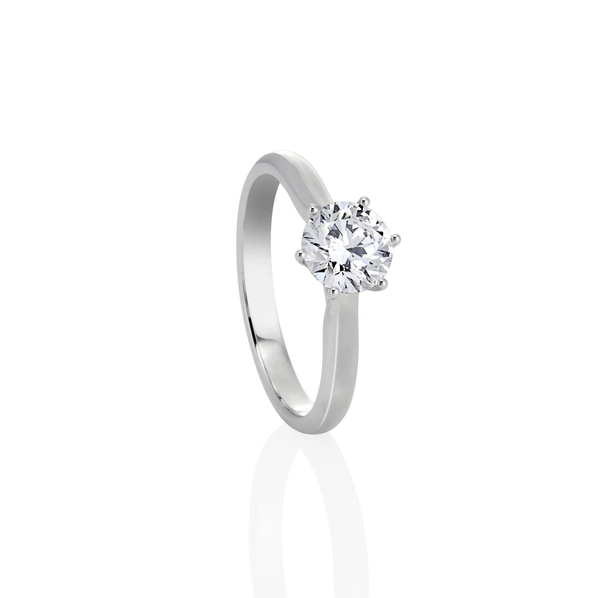 14ct White Gold 1.05ct Round Lab Grown Diamond Solitaire Ring