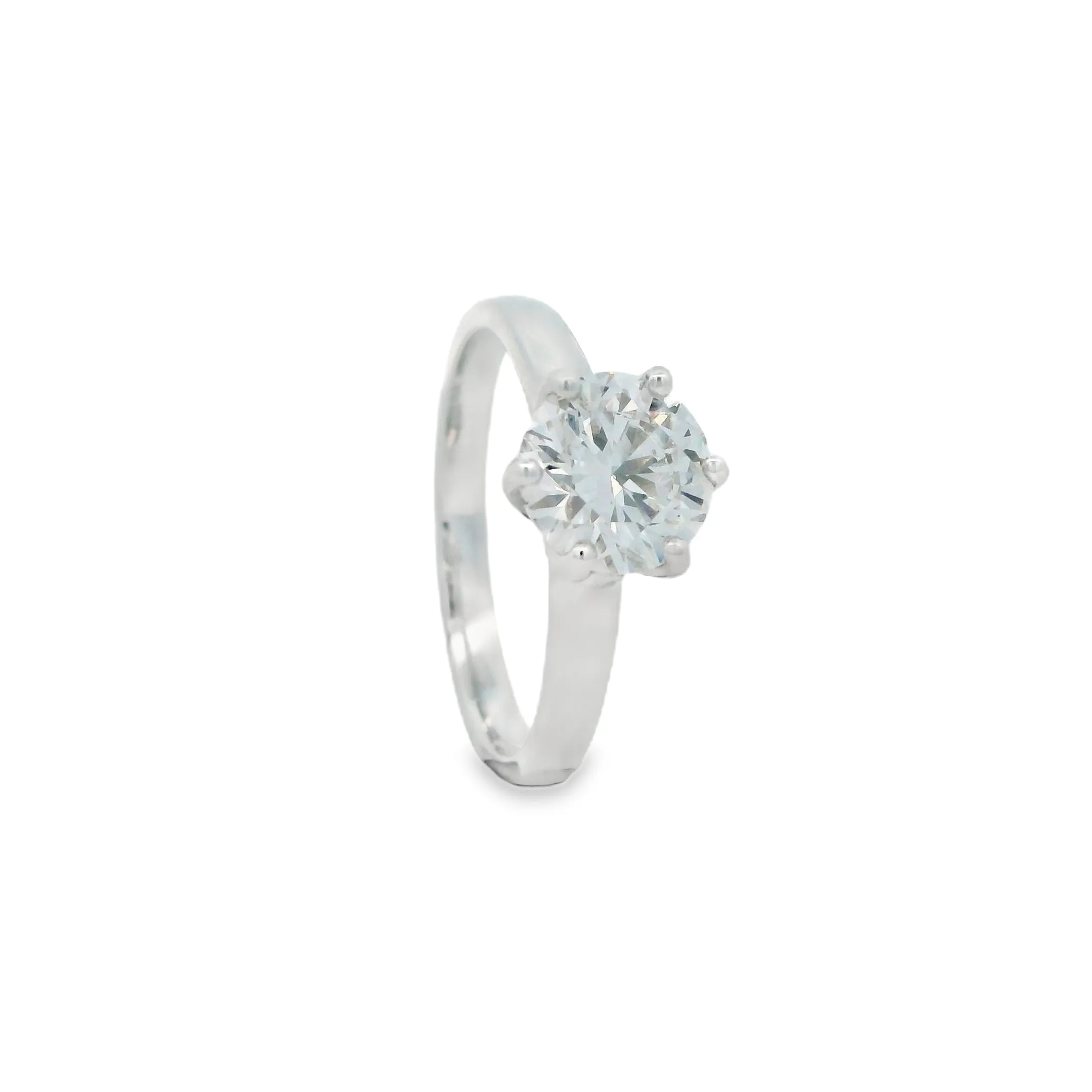 14ct White Gold 1.50ct F VS1 Round Brilliant Lab Grown Diamond Solitaire Ring