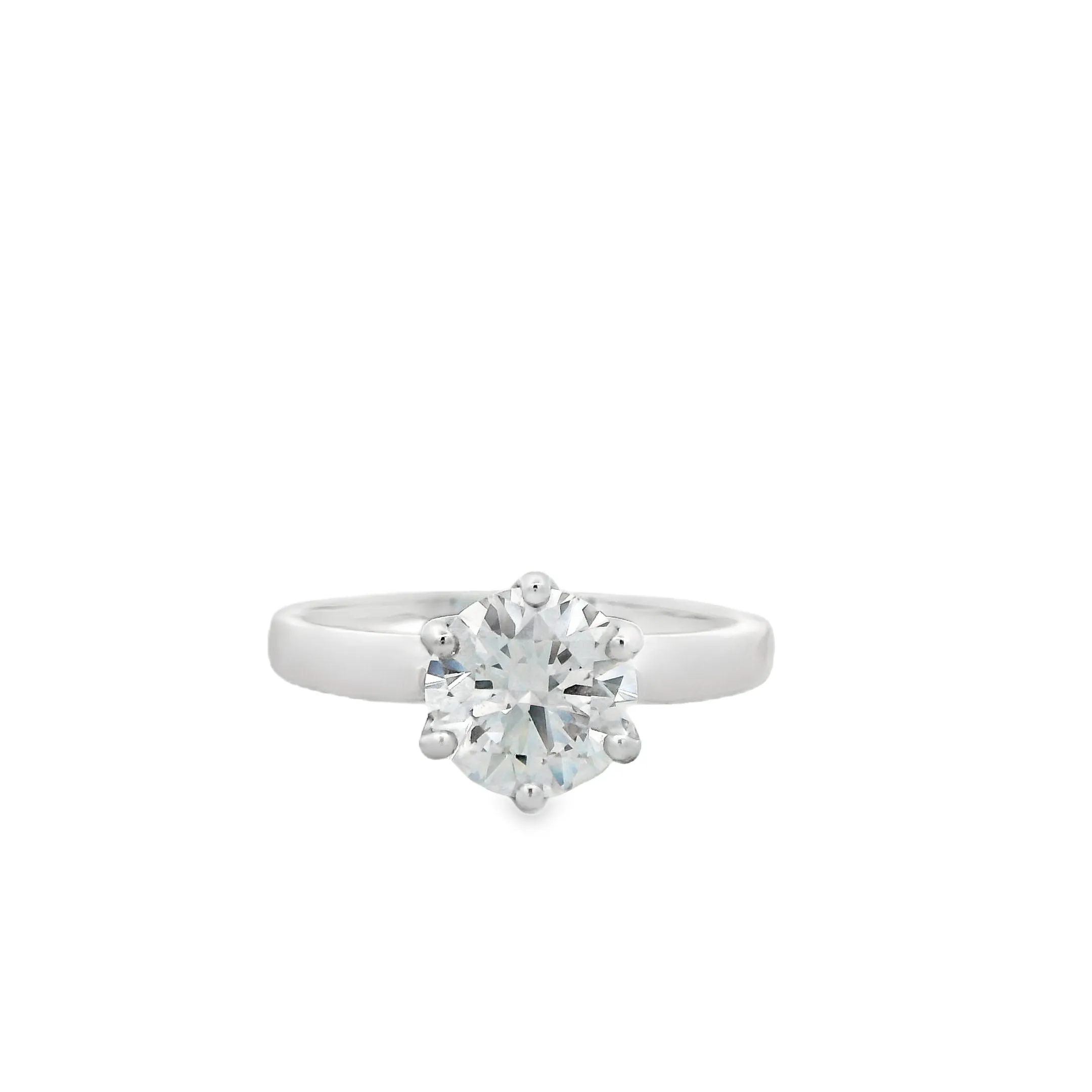 14ct White Gold 1.50ct F VS1 Round Brilliant Lab Grown Diamond Solitaire Ring