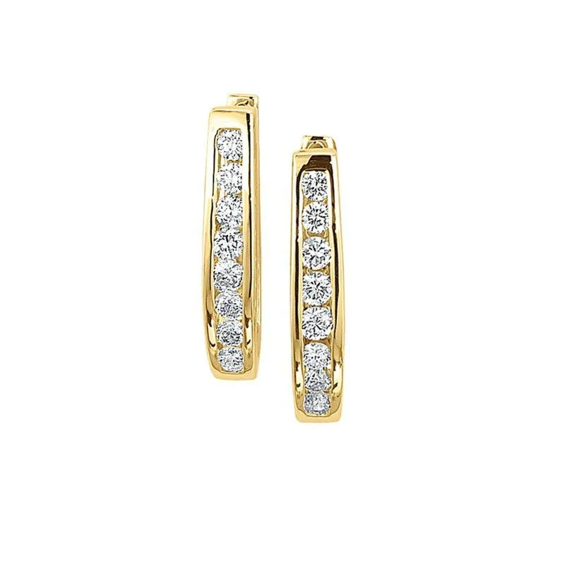 14K 0.25CT Diamond Hoop Earrings