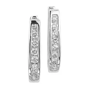 14K 0.25CT Diamond Hoop Earrings