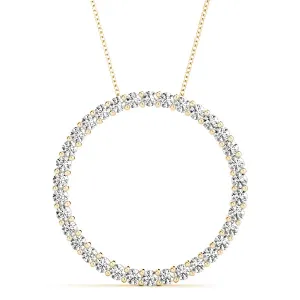 14K Circle Diamond Necklace / Pendant