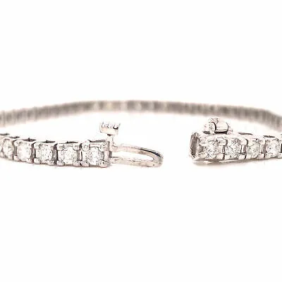 14K Diamond 3.42 Carat Tennis Bracelet White Gold