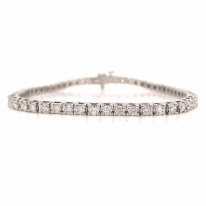 14K Diamond 3.42 Carat Tennis Bracelet White Gold