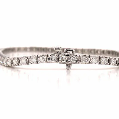 14K Diamond 3.42 Carat Tennis Bracelet White Gold