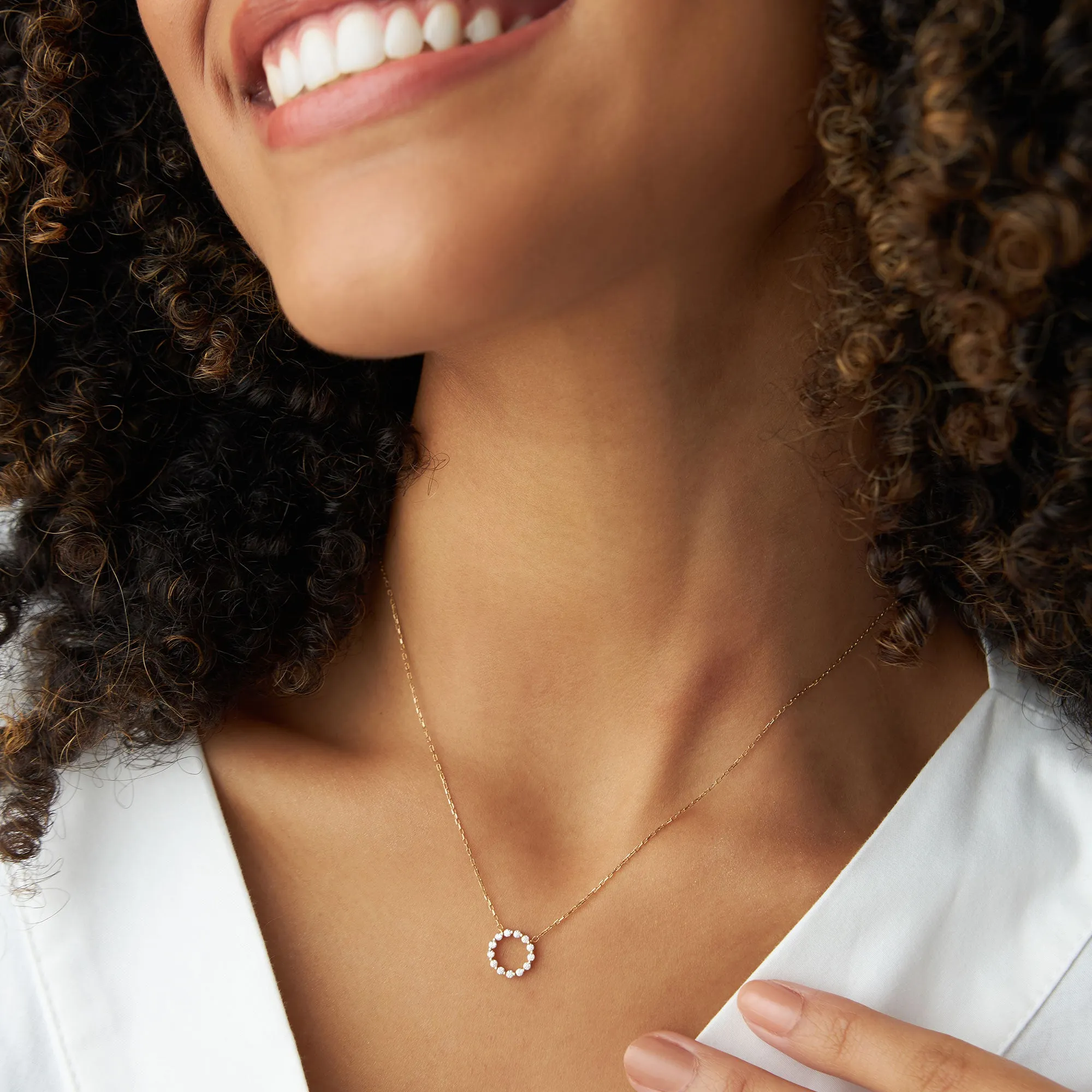 14k Diamond Circle of Life Necklace 0.25 ctw