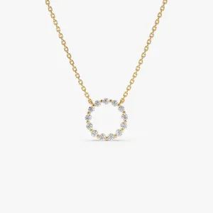 14k Diamond Circle of Life Necklace 0.25 ctw