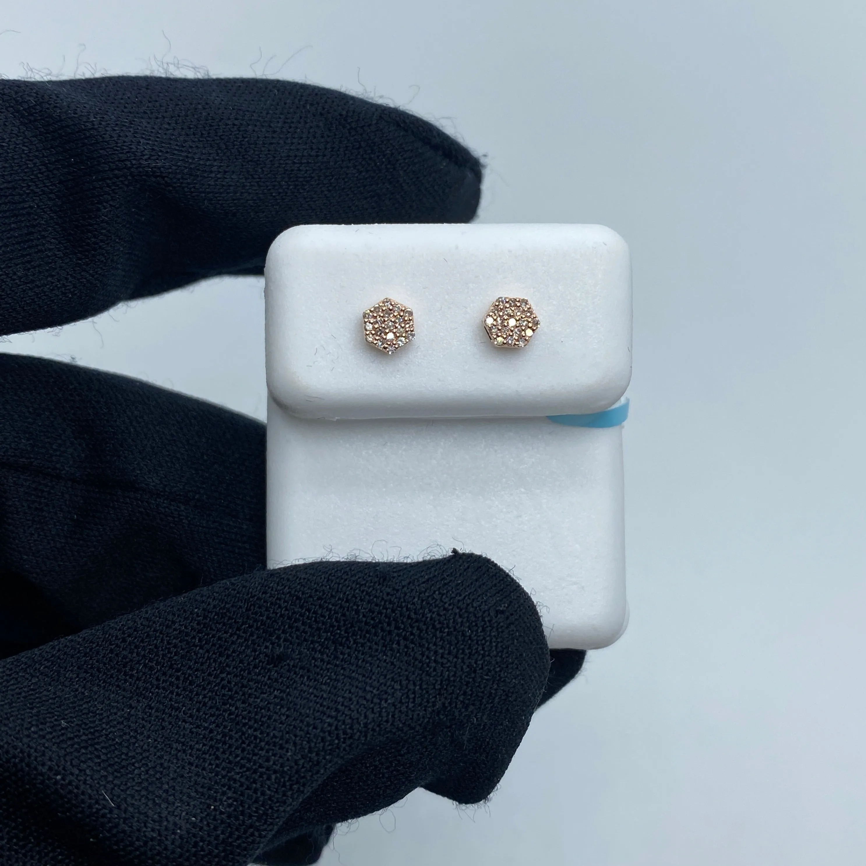 14K Flower Diamond Earrings