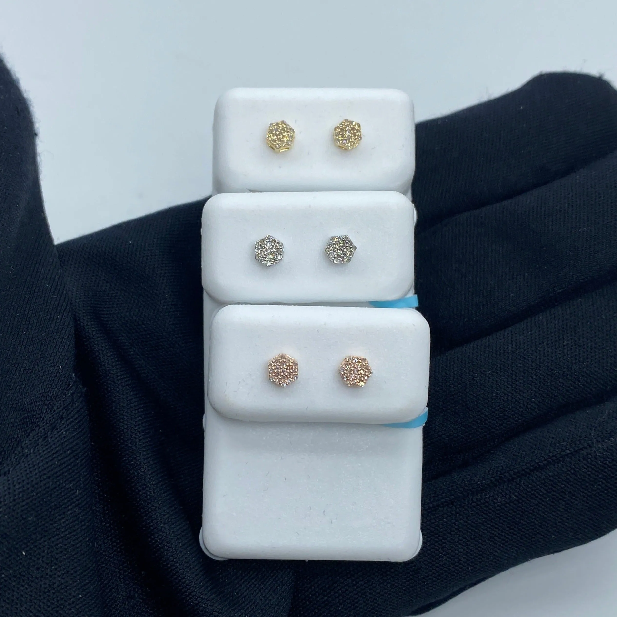 14K Flower Diamond Earrings