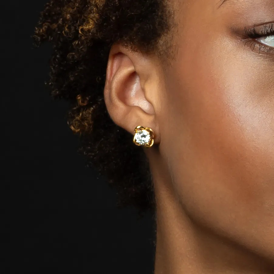 14K Gold & 2 TCW Lab-Grown Diamond Earrings with Removable Ear Jacket